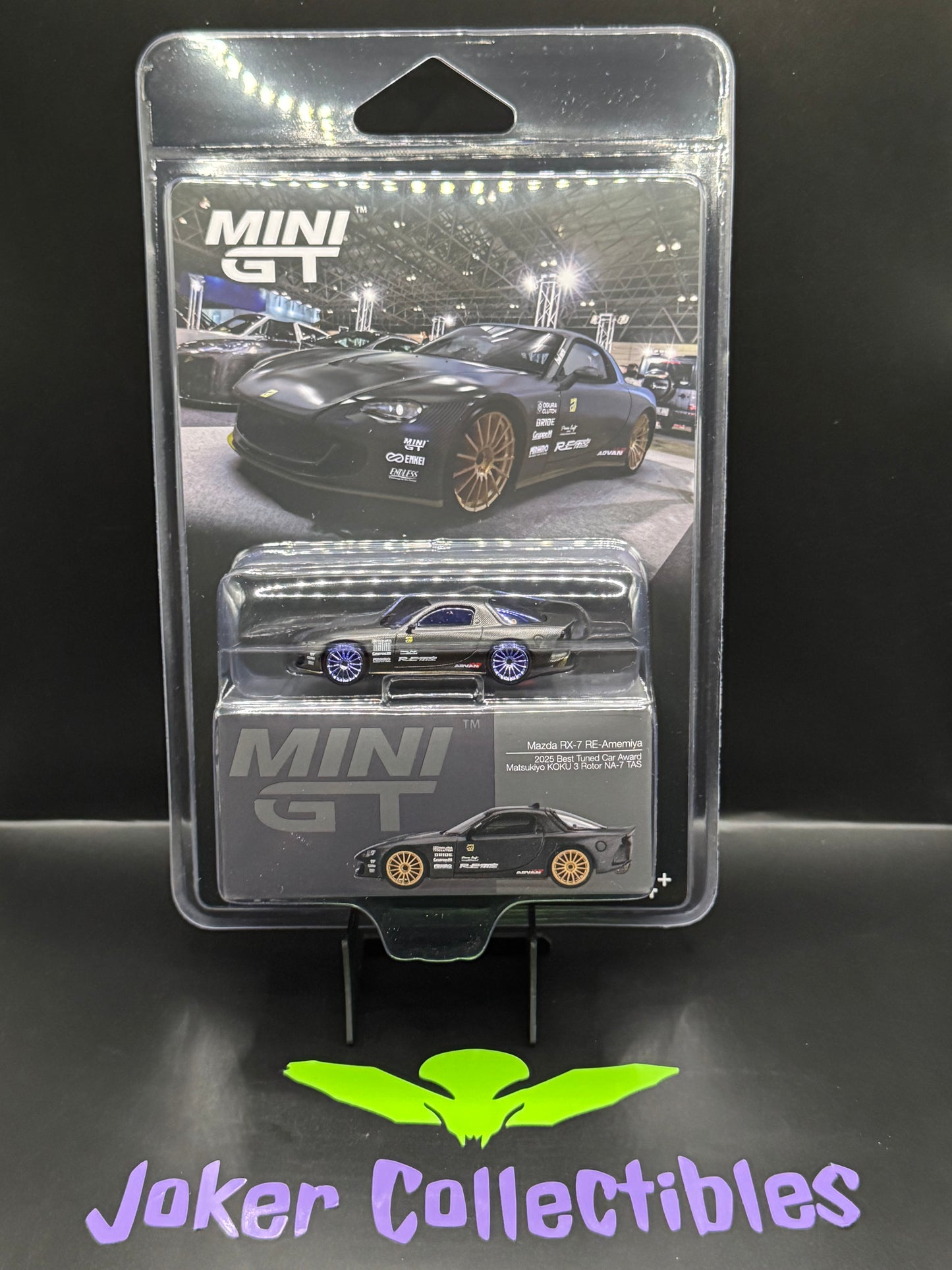 Mini GT Chase #1205 Mazda RX-7 RE-Amemiya Matsukiyo KOKU 3 Rotor NA-7 TAS 2025 Best Tuned Car Award Carbon