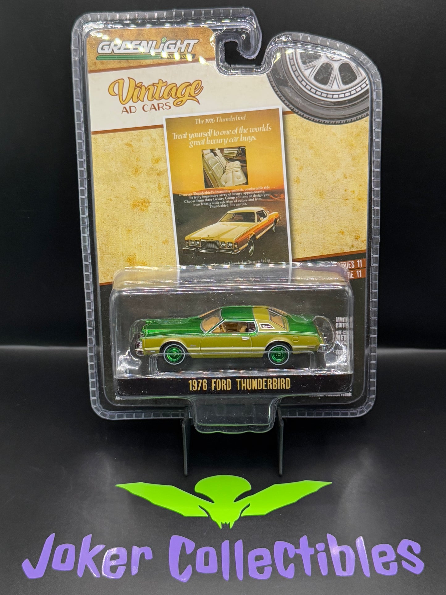 Greenlight Vintage Ad Cars Series 11 Green Machine Chase 1976 Ford Thunderbird Greenie