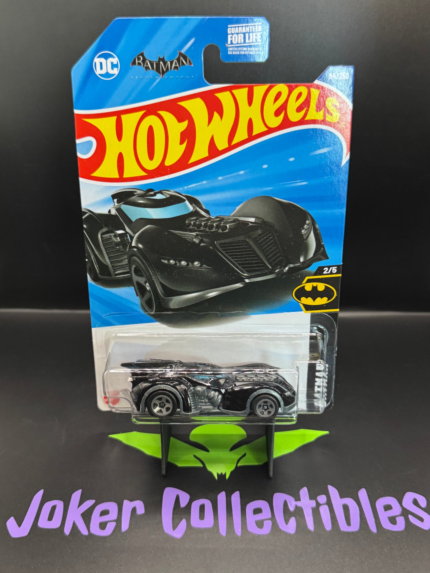 Hot Wheels 2025 Black Batman Arkham Asylum Batmobile 54/250 Batman 2/5 L Case