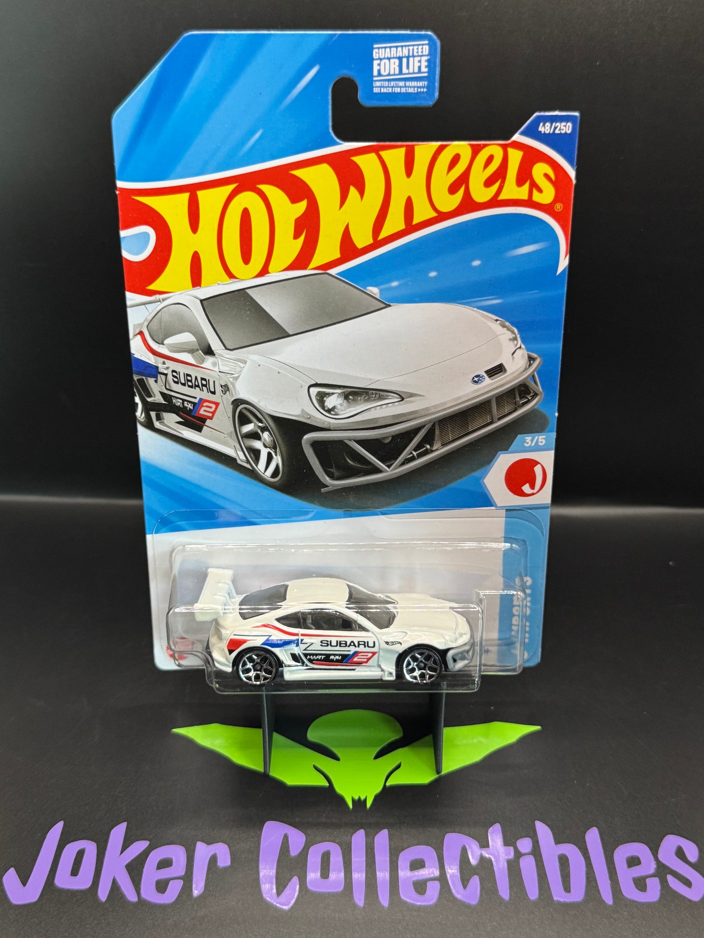 Hot Wheels 2025 White Subaru BRZ 48/250 J-Imports 3/5 L Case