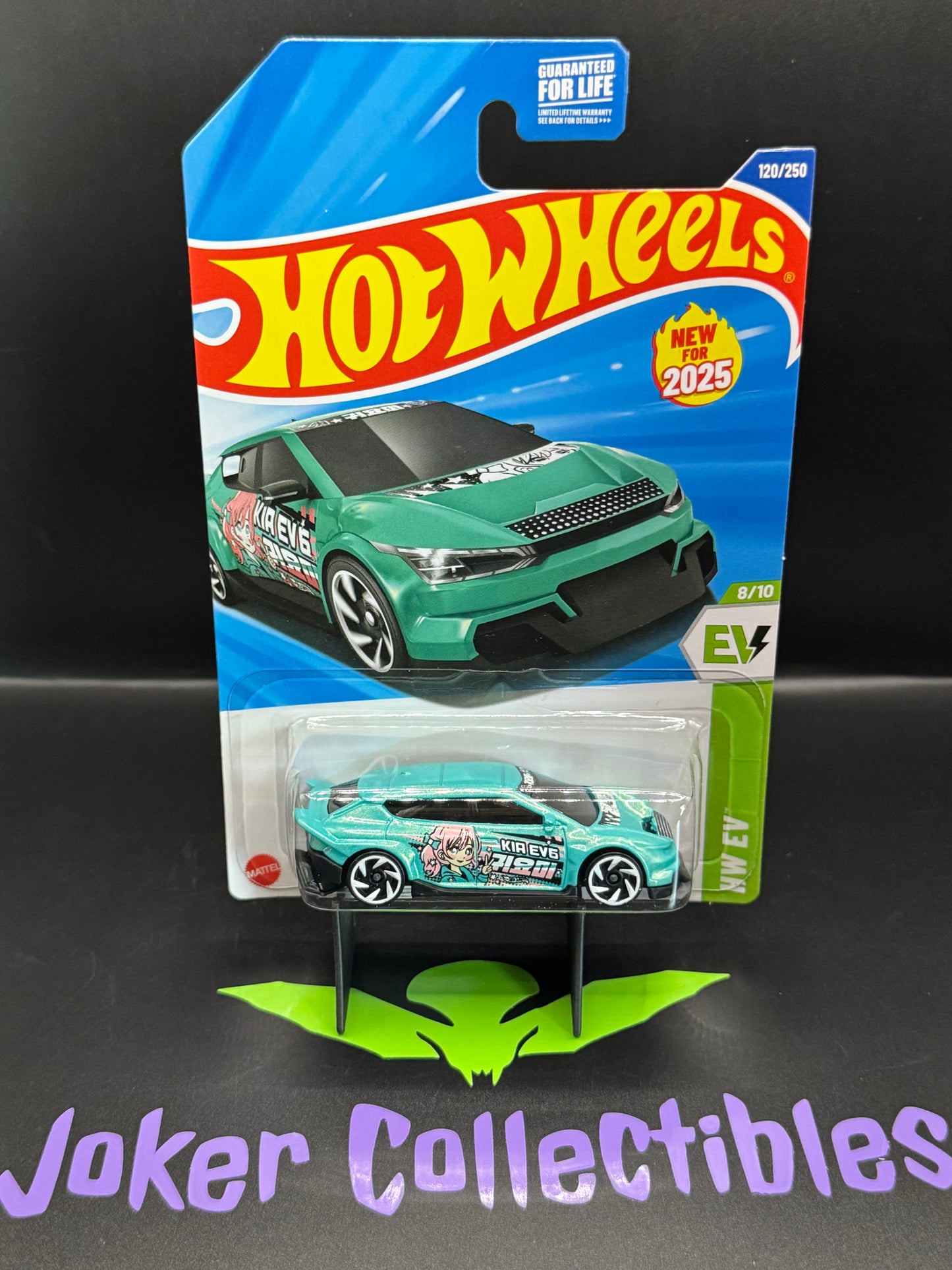 Hot Wheels 2025 Teal Blue Custom KIA EV6 120/250 HW EV 8/10 M Case