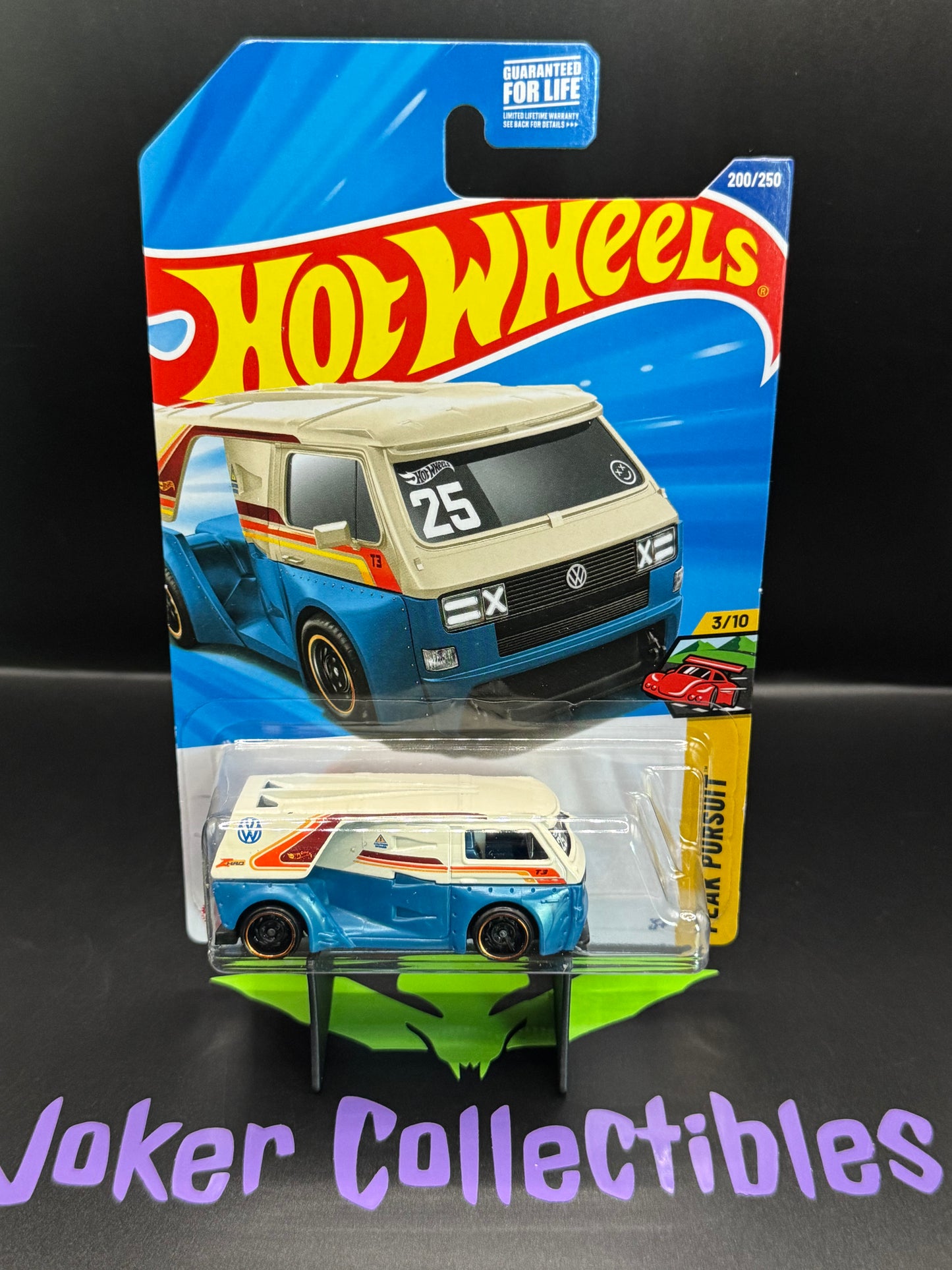 Hot Wheels 2025 White Blue VW T3 Custom 200/250 Peak Pursuit 3/10 L Case