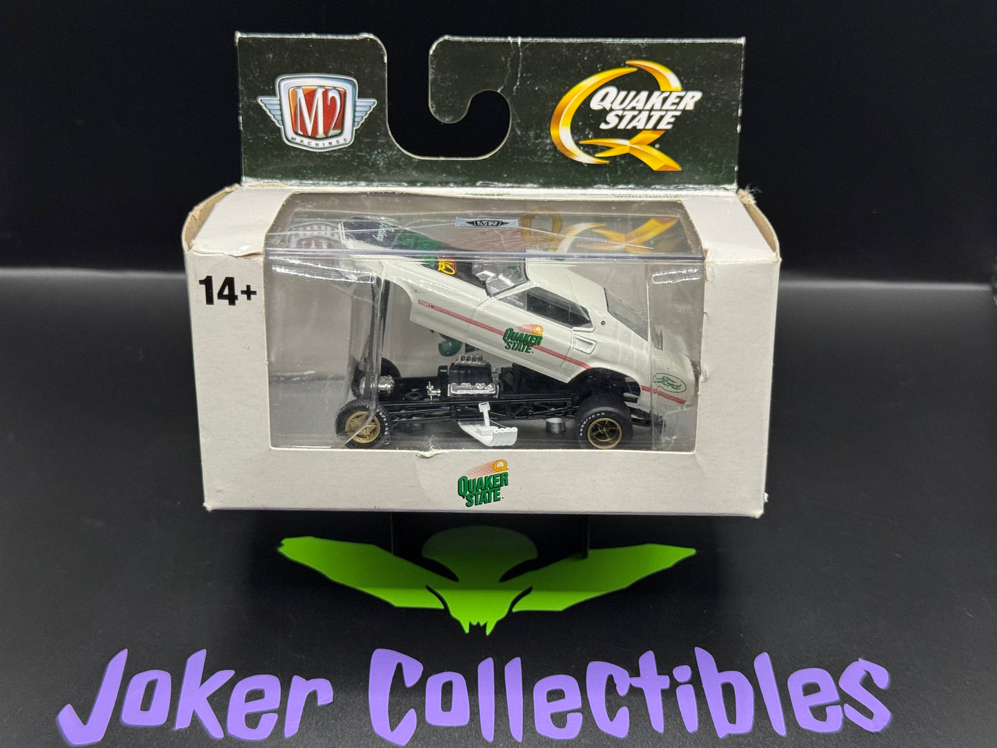 M2 Machines Quaker State White 1969 Ford Mustang Funny Car S49 23-40