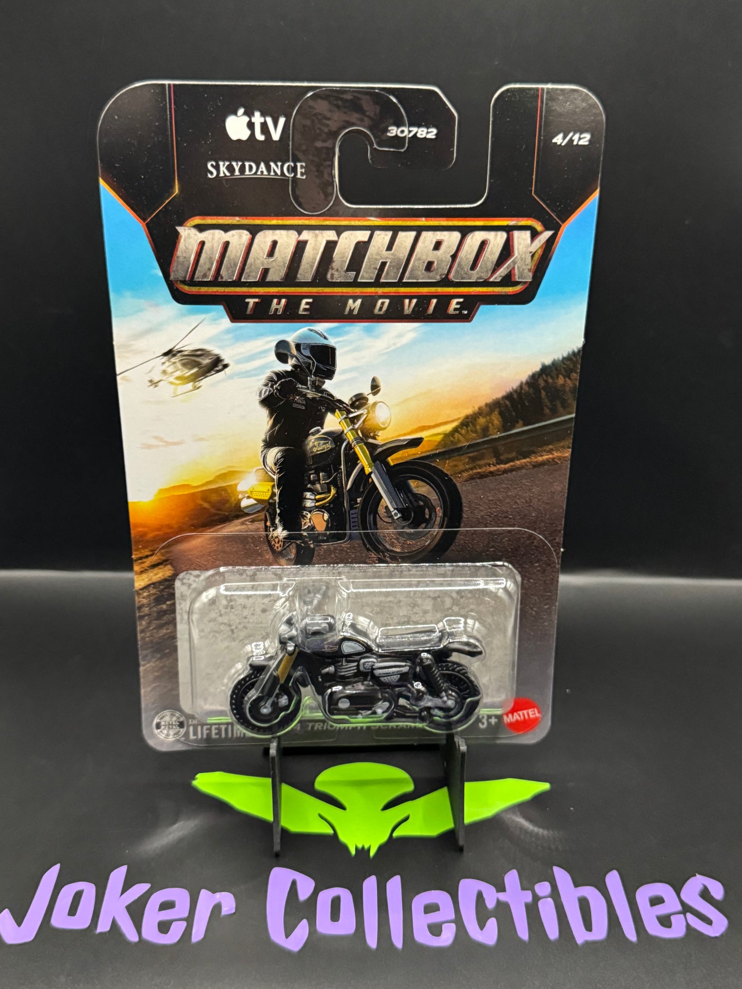 Matchbox the Movie Black 2024 Triumph Scrambler # 4/12