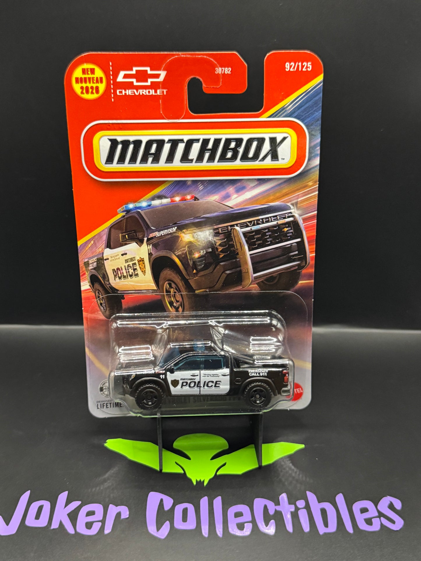 Matchbox 2026 Black Police 2024 Chevrolet Silverado PPV Truck # 92/125