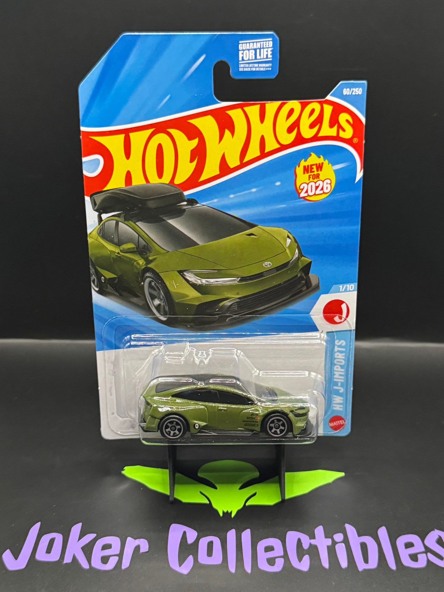 Hot Wheels 2026 Green Toyota Prius Custom No Roof Rack 60/250 HW J-Imports 1/10 N Case