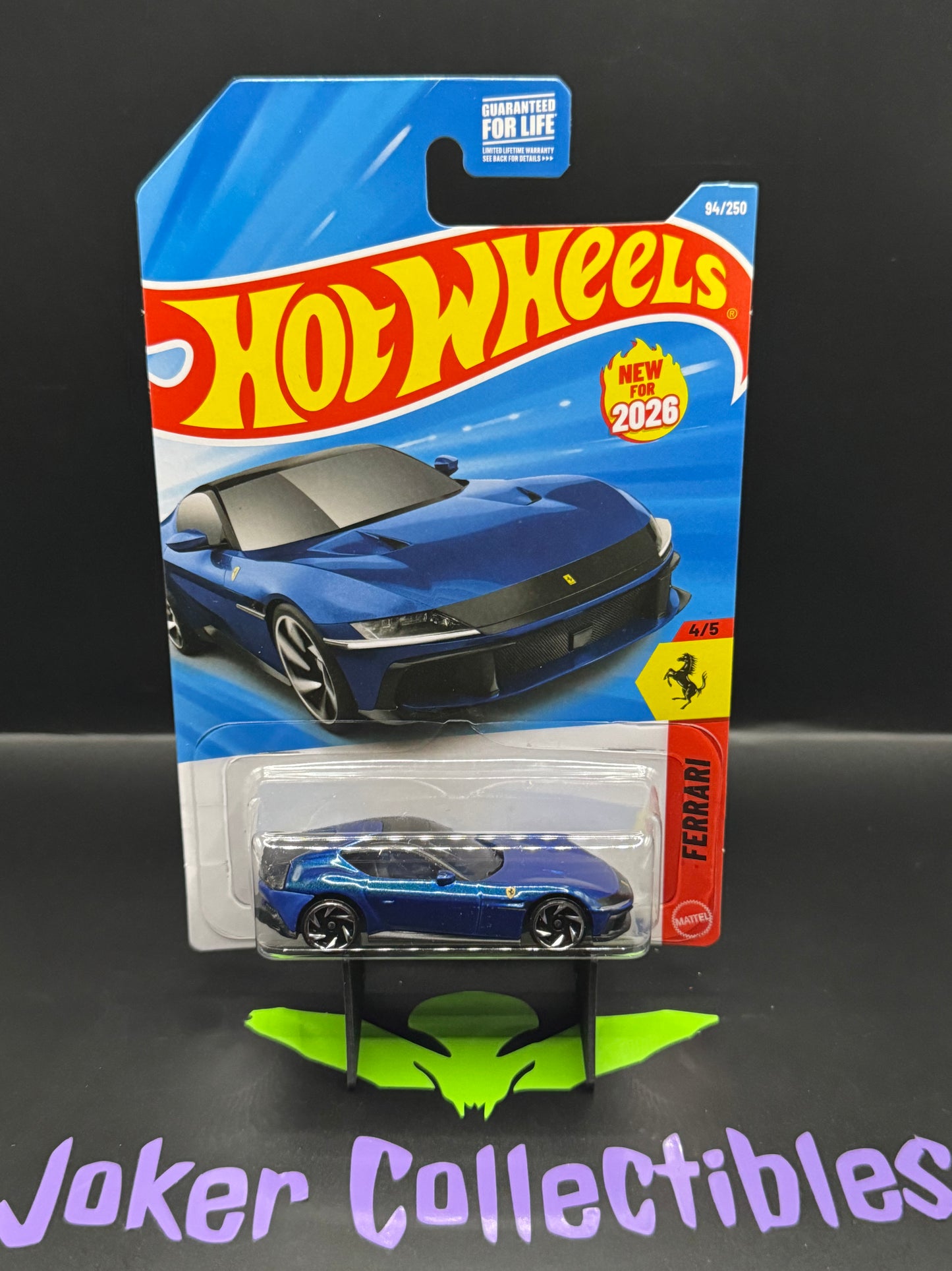 Hot Wheels 2026 Blue Ferrari 12Cilindri 94/250 Ferrari 4/5 M Case