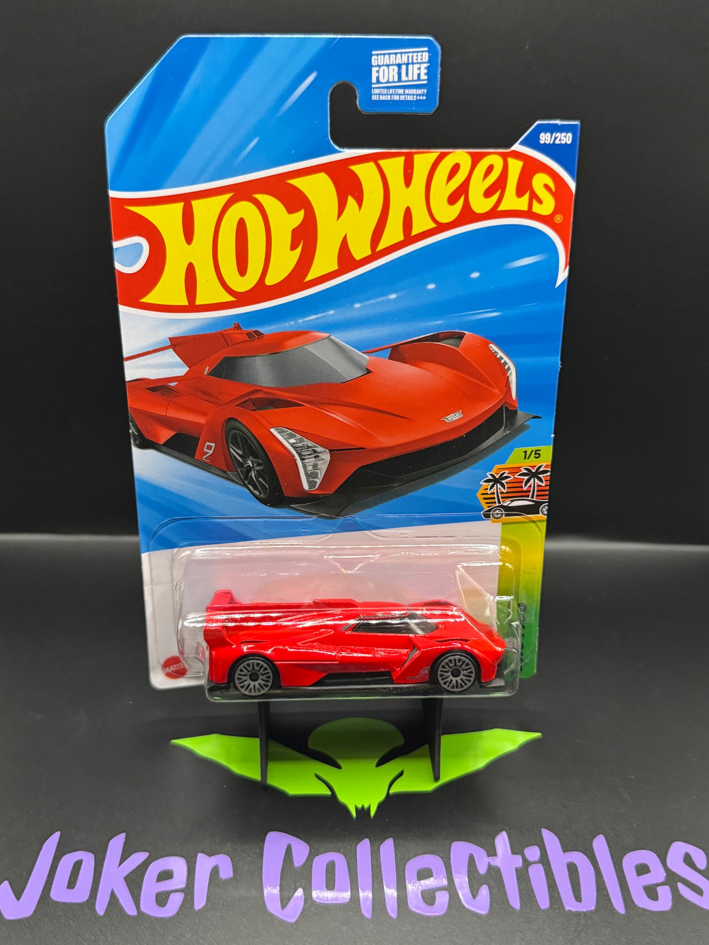 Hot Wheels 2025 Red Cadillac Project GTP Hypercar 99/250 Exotics 1/5 N Case