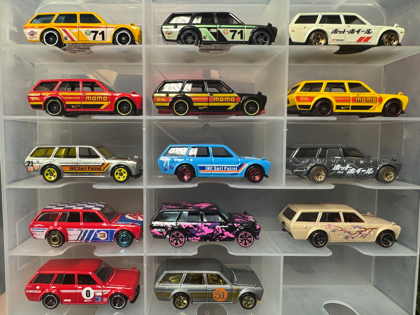 Loose Hot Wheels '71 Datsun Bluebird 510 Wagon Lot of 14 Blister Pull