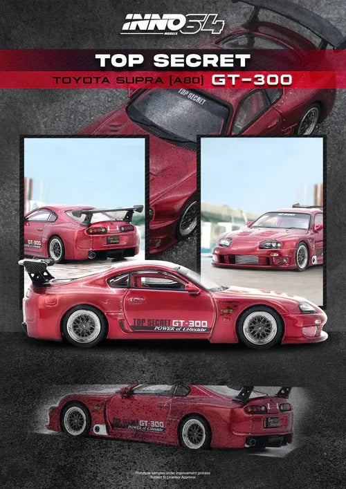 INNO64 Toyota Supra A80 GT-300 Top Secret Red Preorder