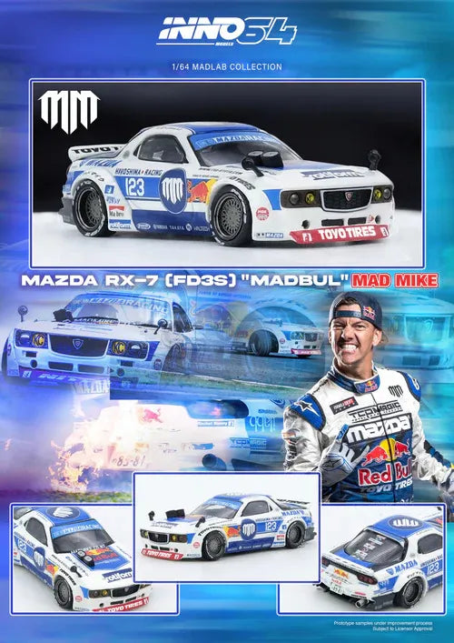 INNO64 Mad Mike Mazda RX-7 RX7 FD3S Pandem Rocket Bunny MadLab Madbul Preorder