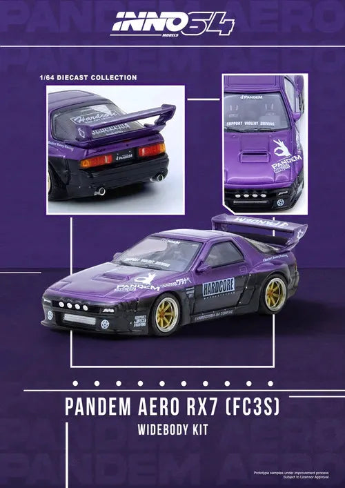 INNO64 Pandem Aero Widebody Mazda RX-7 RX7 FC3S Rocket Bunny Purple