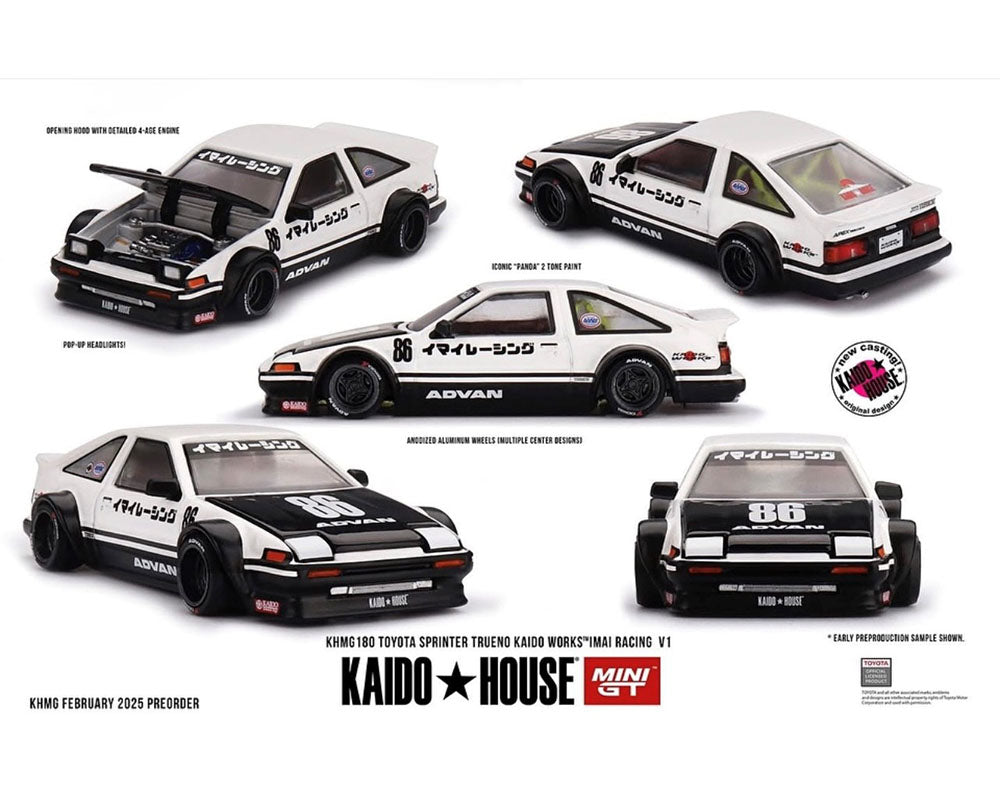 Kaido House Toyota AE86 Sprinter Trueno Kaido Street V1 White KHMG180 Chase Chance