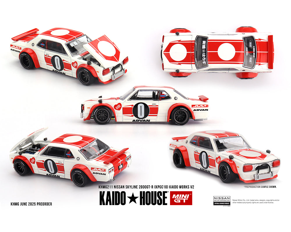 Kaido House Nissan Skyline 2000GT-R KPGC10 Kaido Works V2 White KHMG211 Preorder