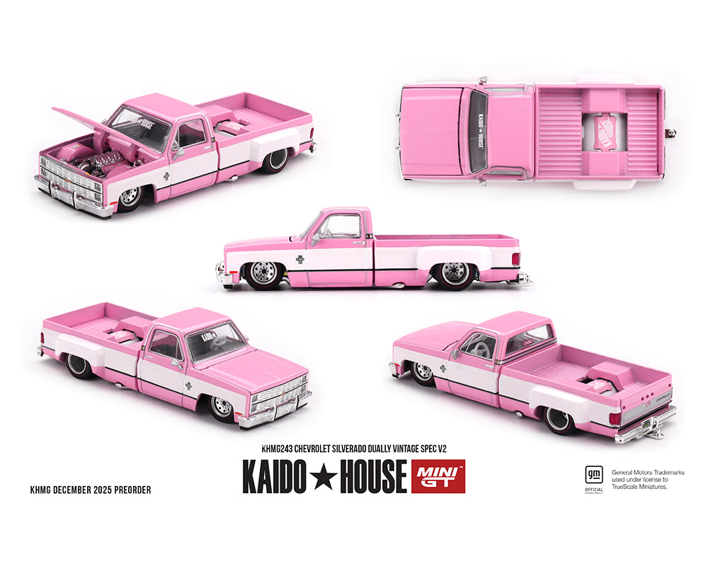 Kaido House Chevrolet Silverado Dually Vintage Spec V2 Pink with White KHMG243 Chase Chance