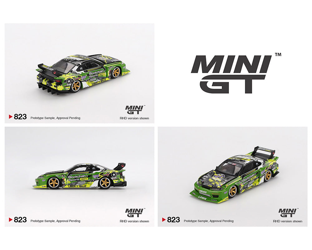 Mini GT #823 Nissan LB-Super Silhouette S15 SILVIA #555 V2 2024 Green Formula Drift Japan Preorder