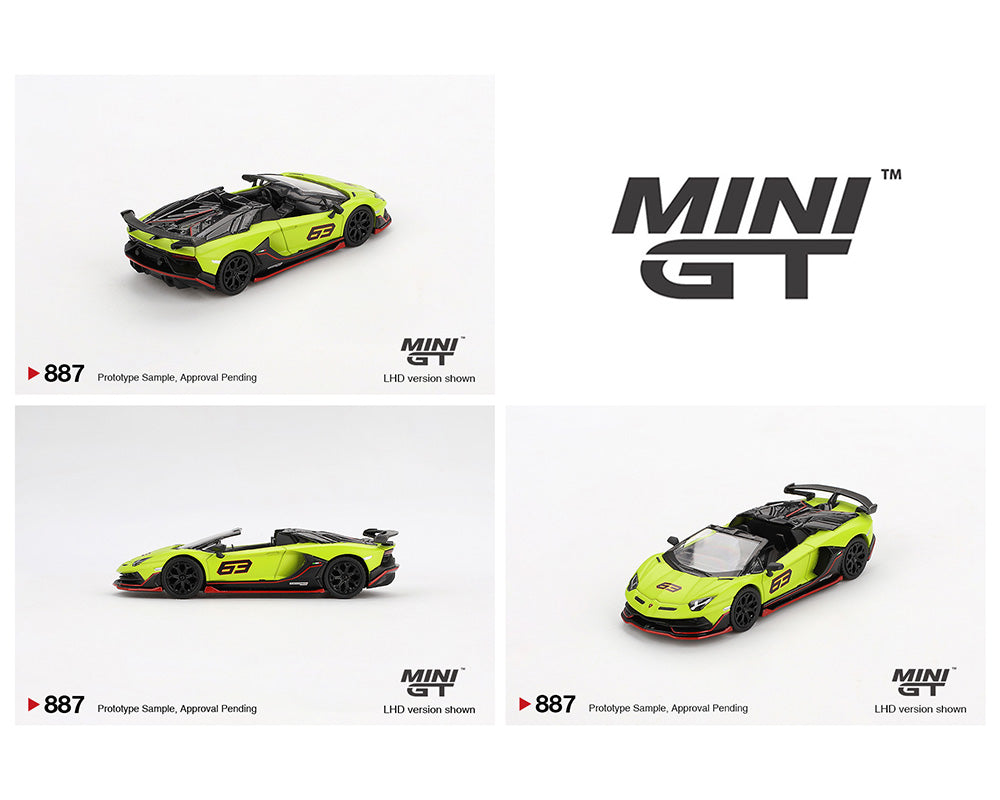 Mini GT #887 Lamborghini Aventador SVJ 63 Roadster Verde Shock
