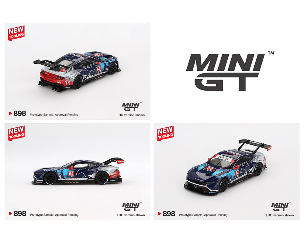 Mini GT #898 Ford Mustang GT3 #64 Ford Multimatic Motorsports 2024 IMSA Daytona 24Hrs