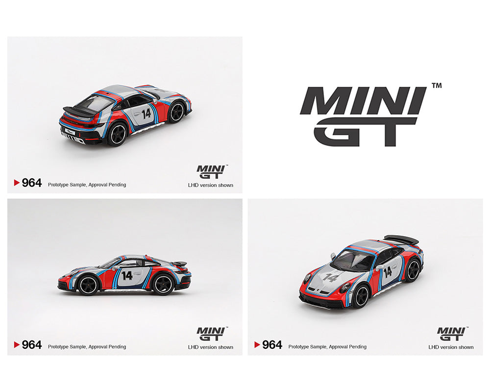 Mini GT #964 Porsche 911 Dakar Rally 1974 Ice Grey Metallic