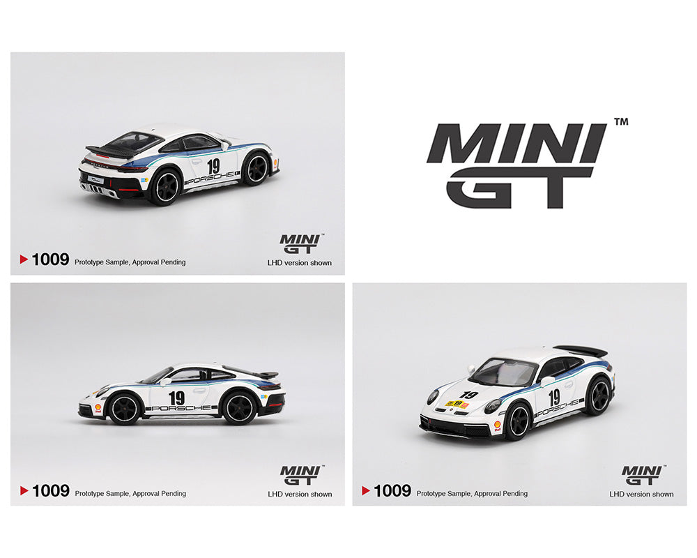 Mini GT #1009 Porsche 911 Dakar Rally 1974 White