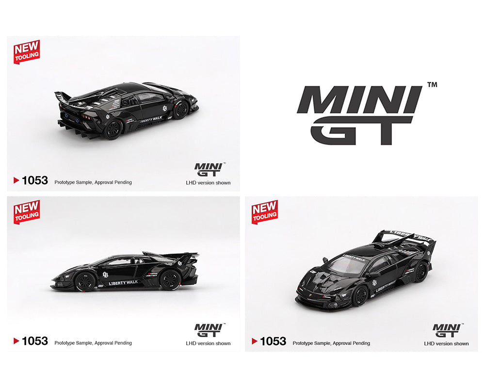 Mini GT #1053 Lamborghini LB-Silhouette Works Murcielago GT Evo Black Preorder