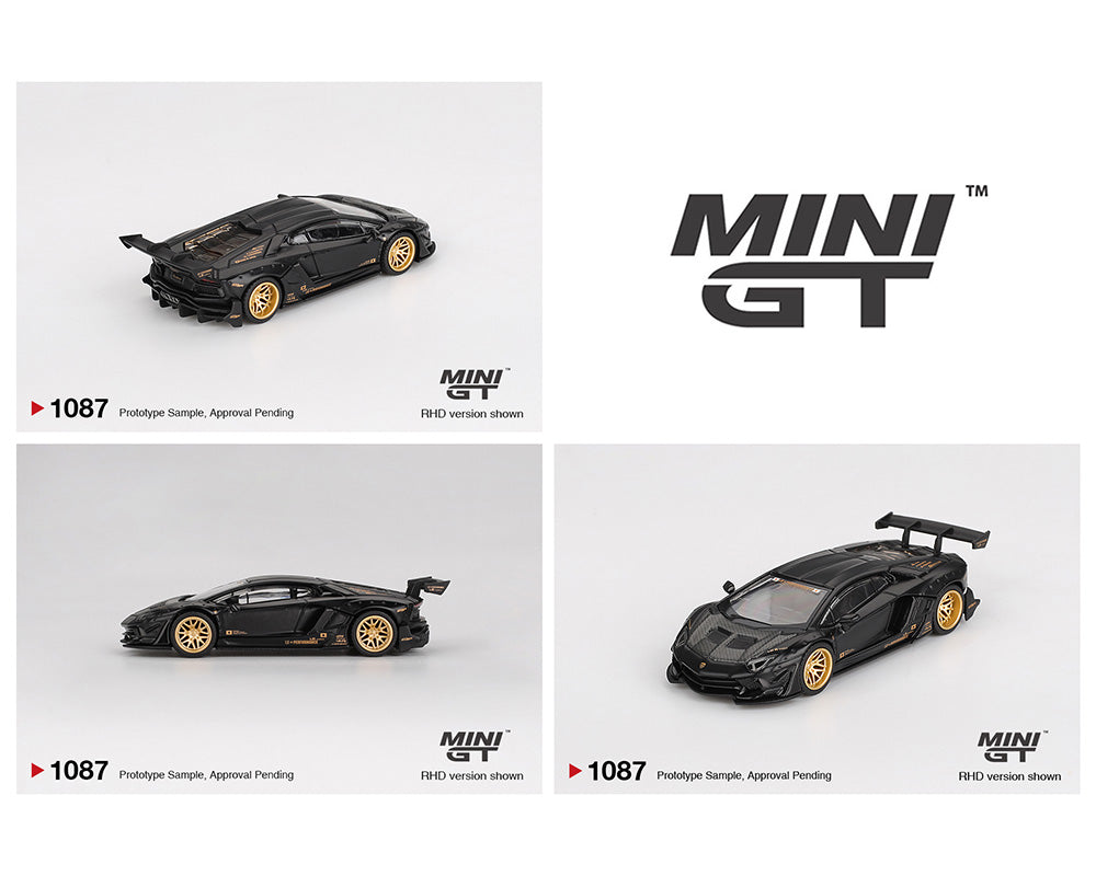 Mini GT #1087 LB-WORKS Lamborghini Aventador Limited Edition Matte Black Preorder