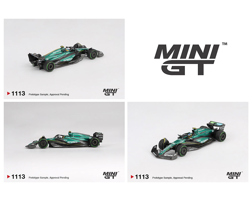 Mini GT #1113 Aston Martin AMR24 #14 Fernando Alonso 2024 F1 2024 Canadian GP Preorder