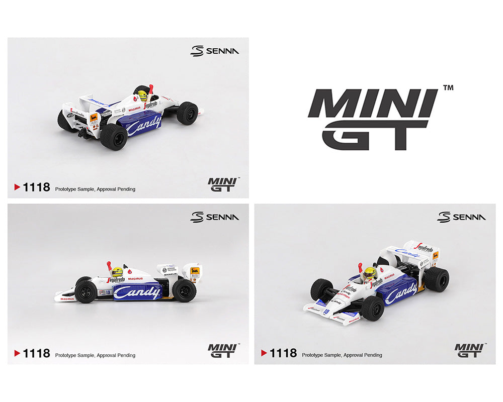 Mini GT #1118 Toleman TG184 #19 Ayrton Senna 1984 Monaco Grand Prix 2nd Place Preorder