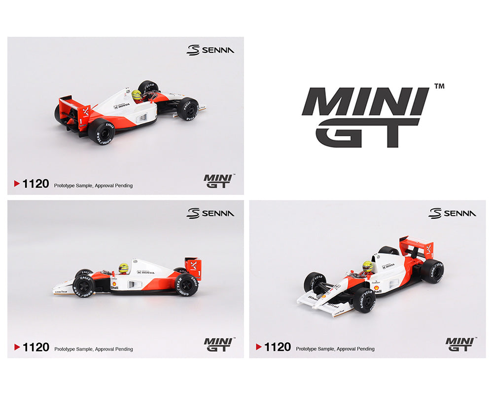Mini GT #1120 McLaren MP4/6 #1 Ayrton Senna 1991 Japanese Grand Prix 2nd Place Preorder