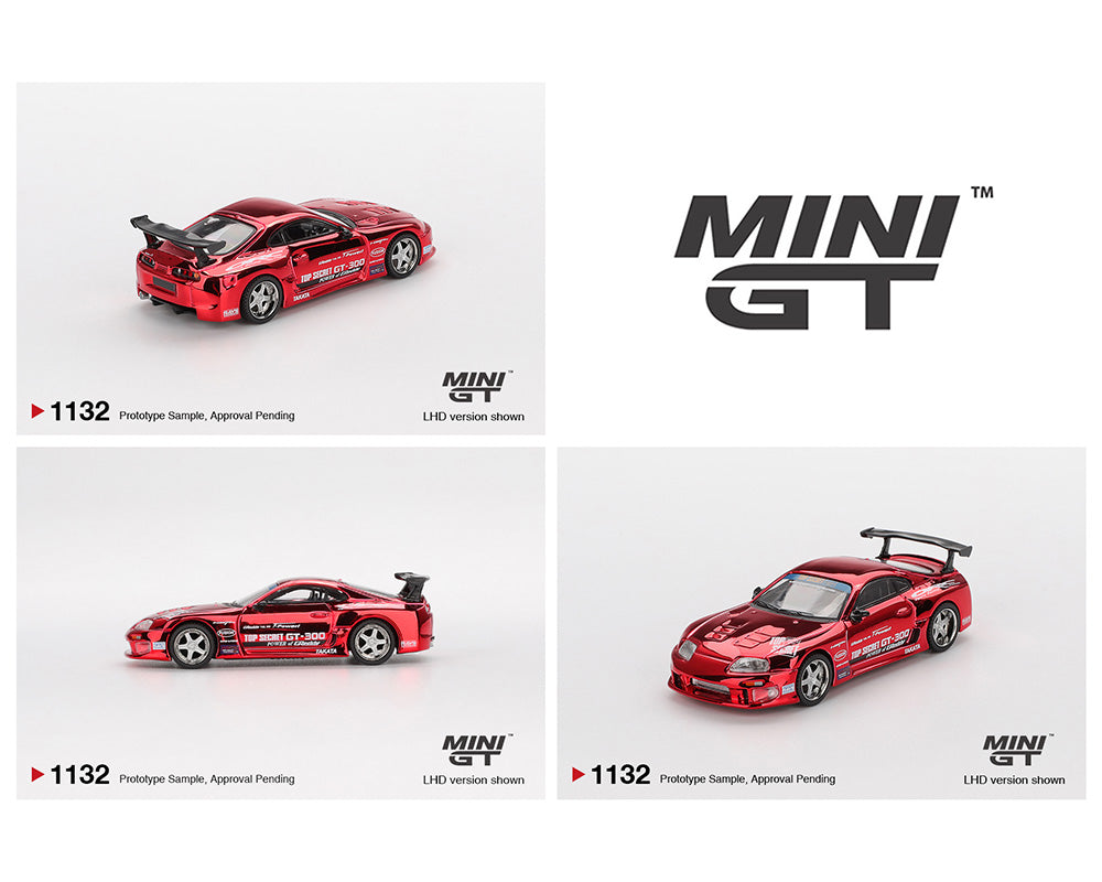 Mini GT #1132 Toyota Supra A80 Top Secret GT-300 Top Secret Red Chrome
