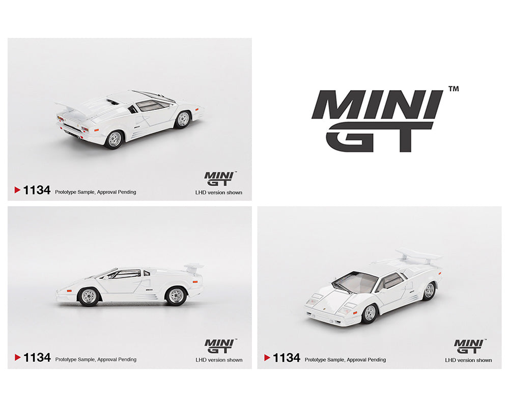 Mini GT #1134 Lamborghini Countach 25th Anniversary White