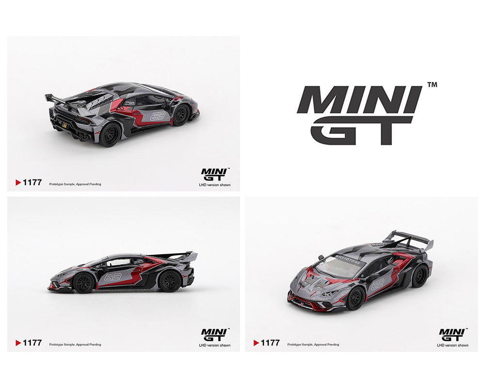 Mini GT #1177 LB WORKS Lamborghini Huracán GT RONIN Grey