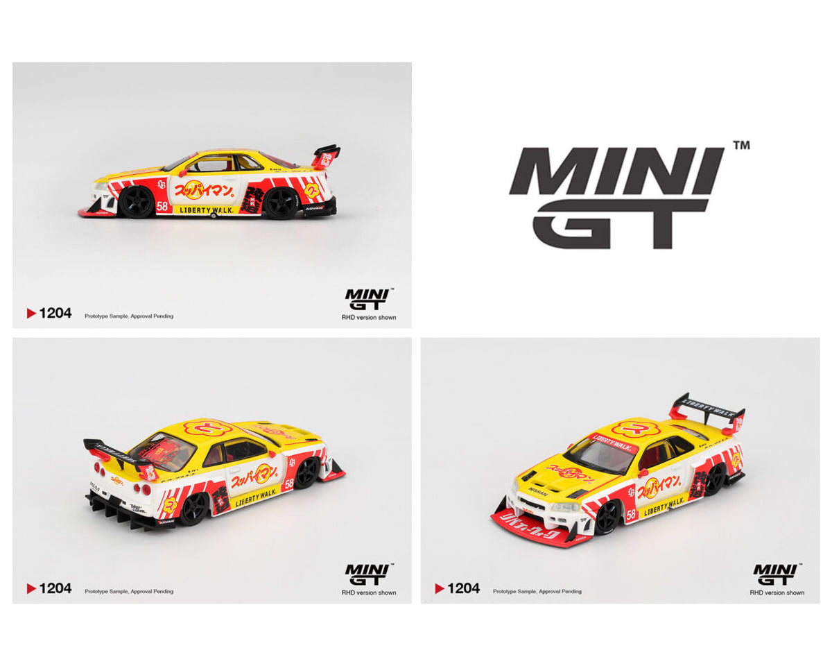 Mini GT #1204 Nissan LB-ER34 Super Silhouette Skyline Suppaiman Okinawa