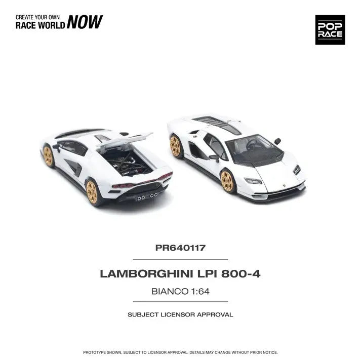 Pop Race Lamborghini Countach LPI 800-4 Bianco Siderale PR64-117