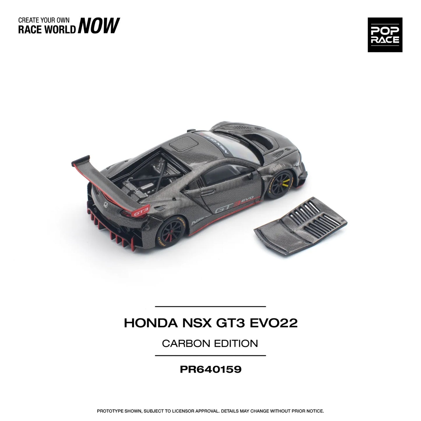 Pop Race Honda NSX GT3 EVO22 Carbon Edition PR64-159
