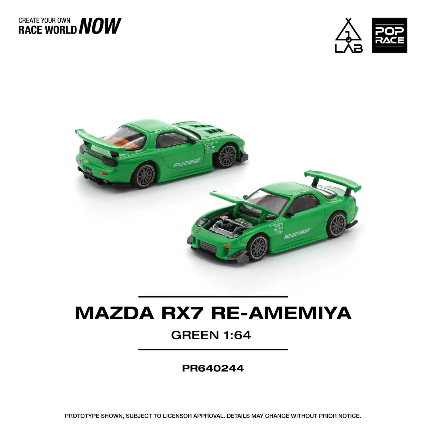 Pop Race x GL LAB Western Customz Mazda RX-7 Re-Amemiya Green PR64-244