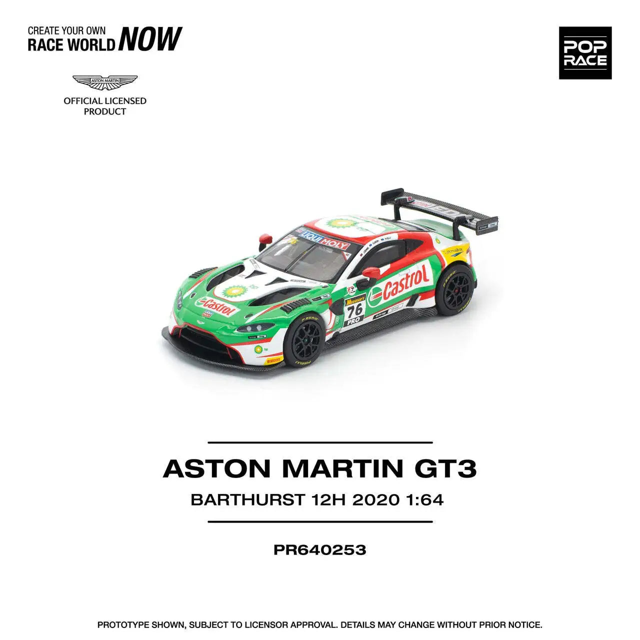 Pop Race Aston Martin Vantage GT3 Bathurst 12H 2020 Castrol PR64-253 Preorder