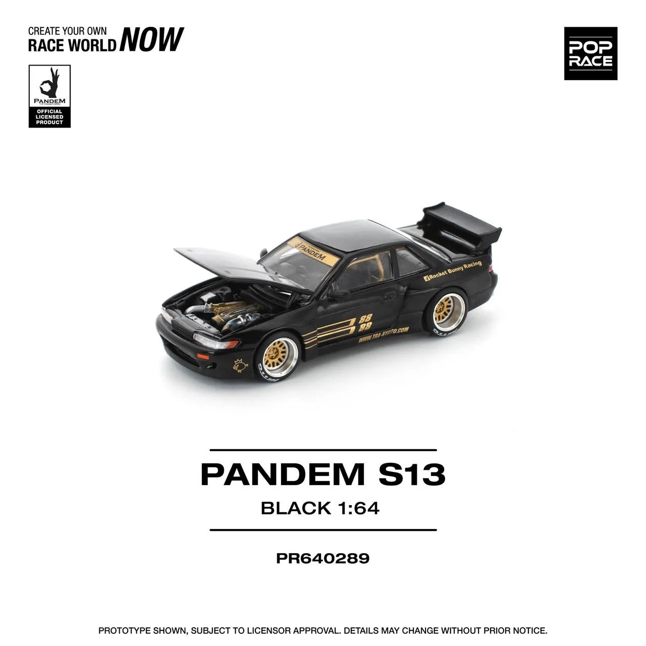 Pop Race Pandem Nissan Silvia S13 Black PR64-289 Preorder