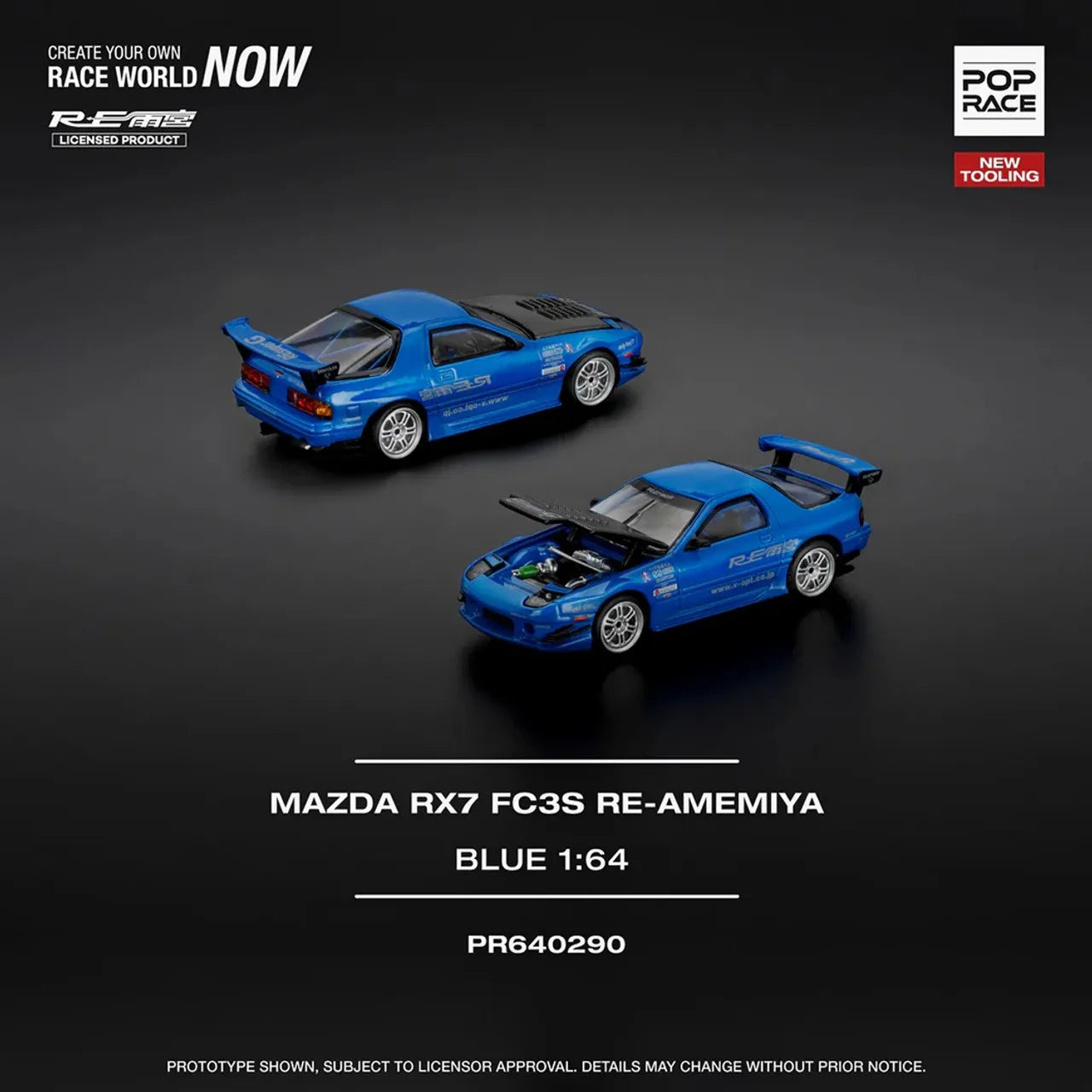 Pop Race Mazda RX-7(FC3S) Re-Amemiya Blue PR64-290