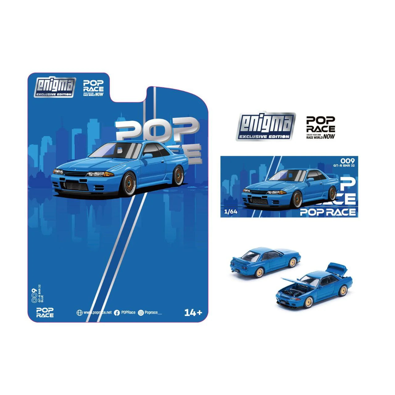Pop Race Nissan Skyline GT-R BNR32 Bayside Blue 009 Enigma Exclusive