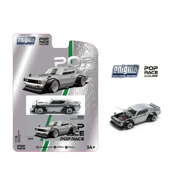 Pop Race Nissan Skyline KPGC110 KENMERI Silver 006 Enigma Exclusive