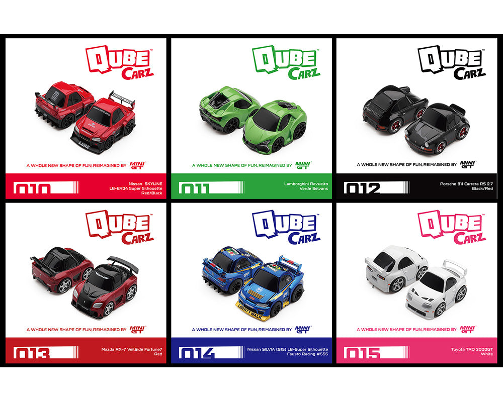 Mini GT Qube Carz Series 3 Set of 6 Factory Sealed Case QubeCarz