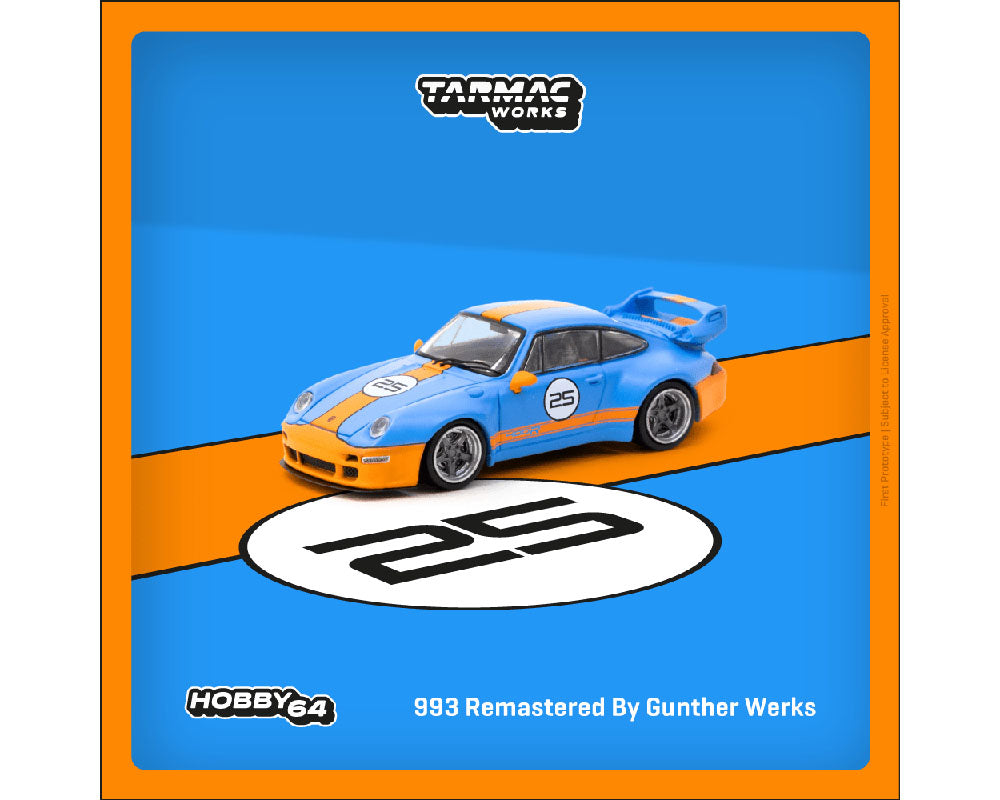 Tarmac Works Hobby64 Porsche 993 Remastered By Gunther Werks Blue / Orange