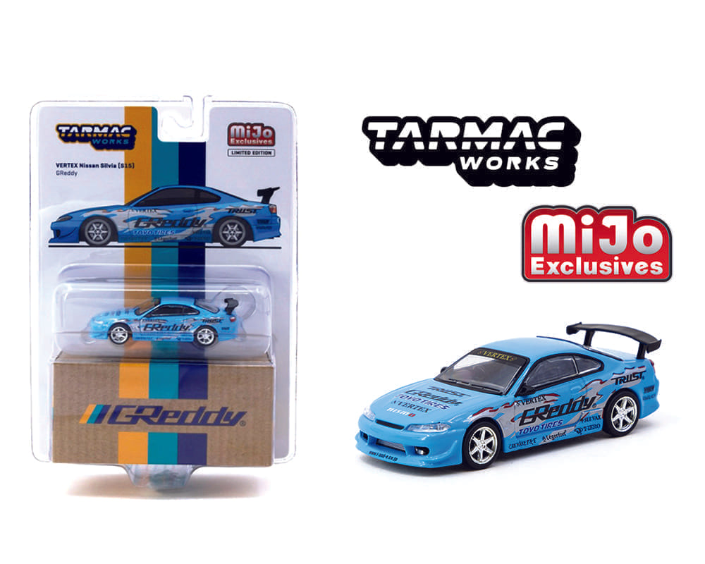 Tarmac Works Global64 Vertex Nissan Silvia S15 Blue GReddy Special Limited Edition
