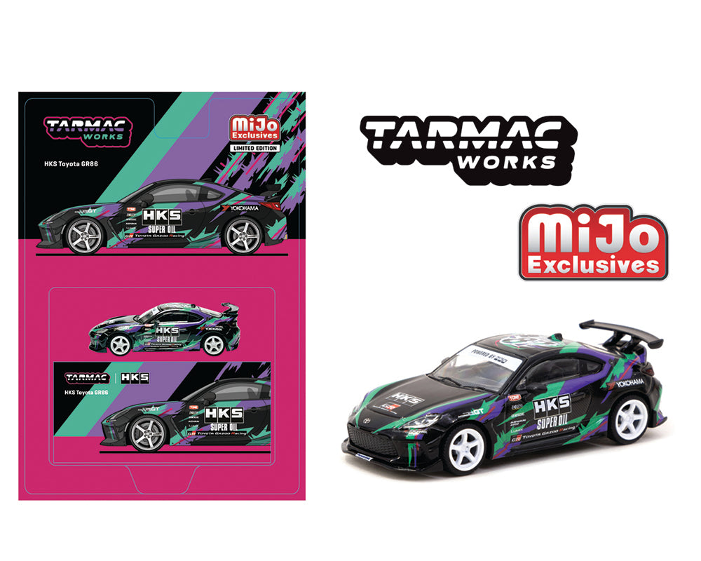 Tarmac Works Global64 HKS Toyota GR86 Black MiJo Exclusives