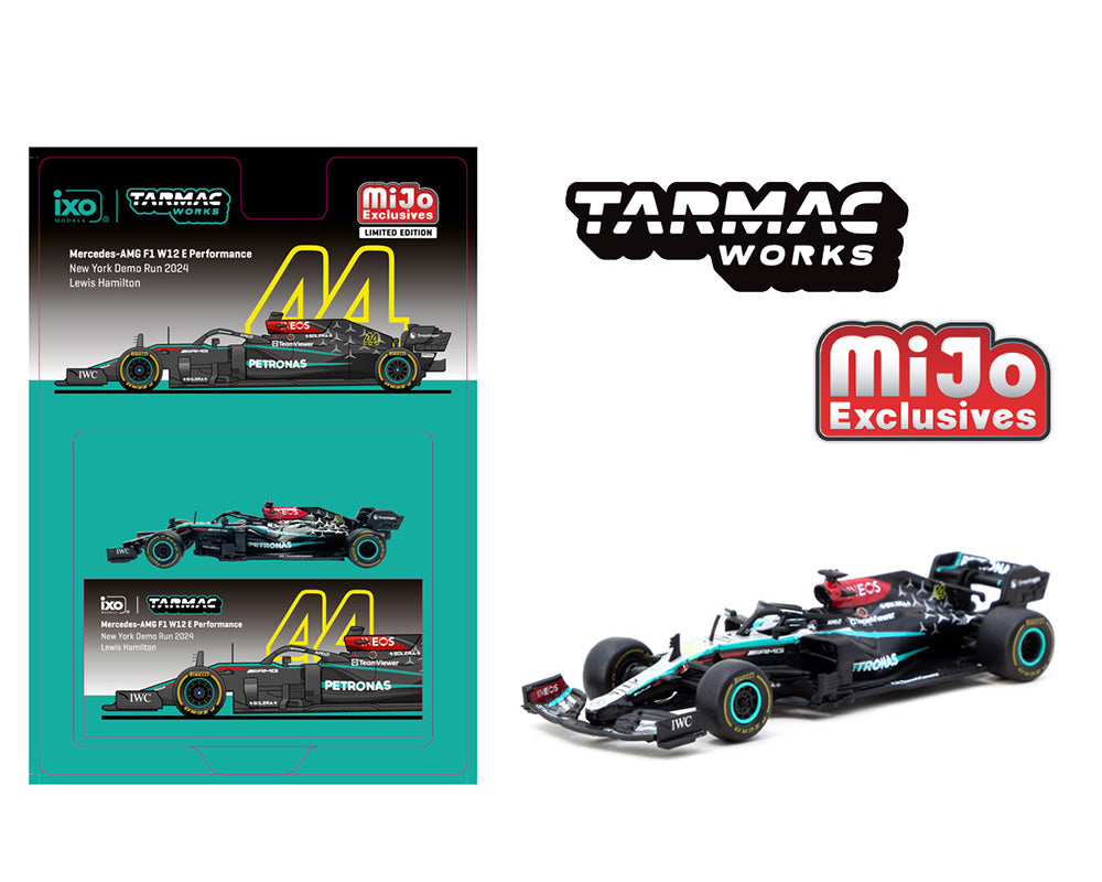 Tarmac Works Global64 Lewis Hamilton Mercedes-AMG F1 W12 E Performance New York Demo Run 2024 Preorder