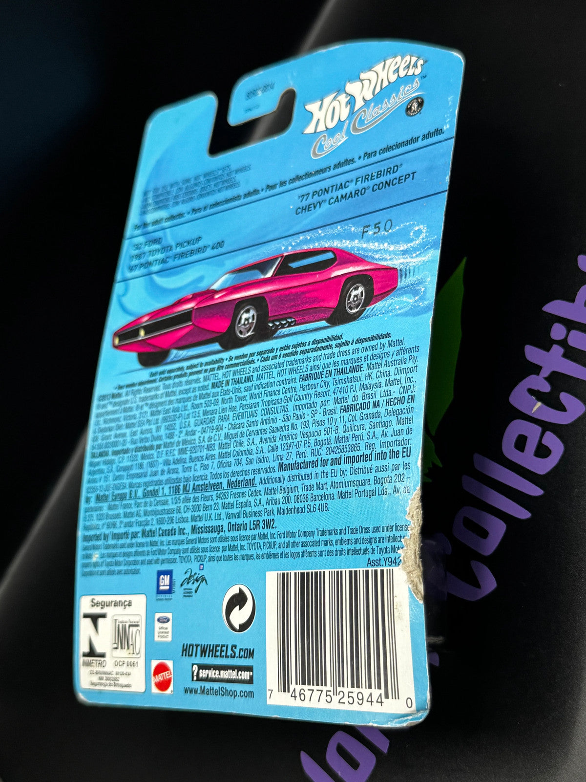 Bad Card Hot Wheels Cool Classics '32 Ford # 1/30 Pink Car Card Spectrafrost