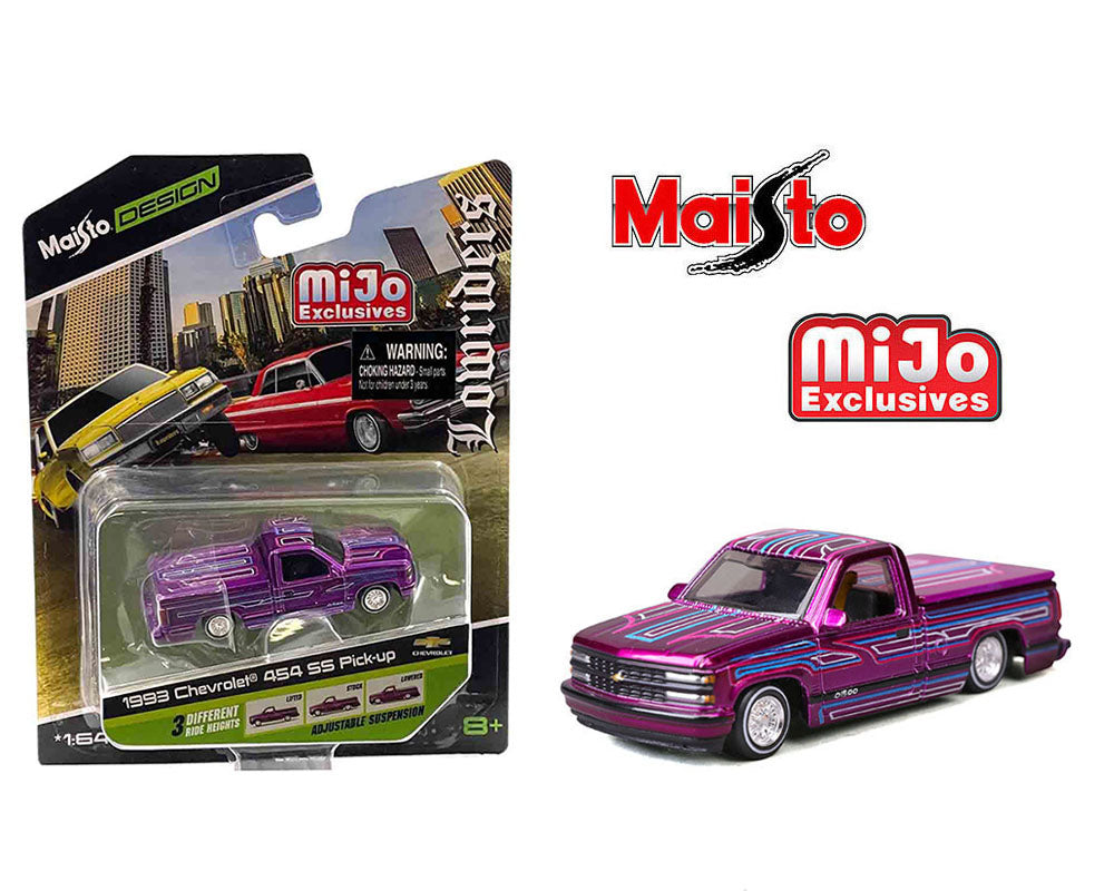 Maisto Design Lowriders 1992 Chevrolet 454 SS Pick-up Candy Pink Liquid Purple