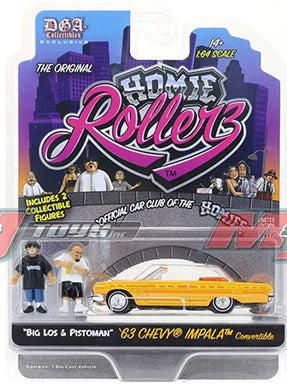 Greenlight x DGA Homie Rollerz 1963 Chevrolet Impala SS Convertible Big Los & Pistoman Preorder