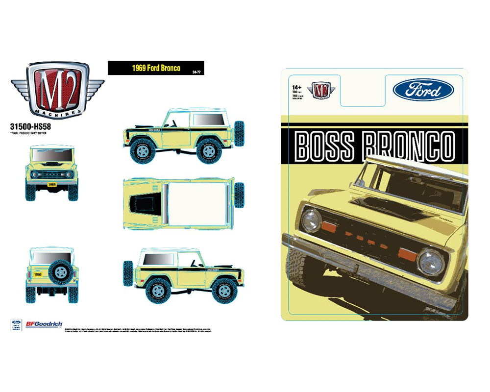 M2 Machines 1969 Ford Bronco Boss Bronco Hobby Exclusive HS58 Preorder